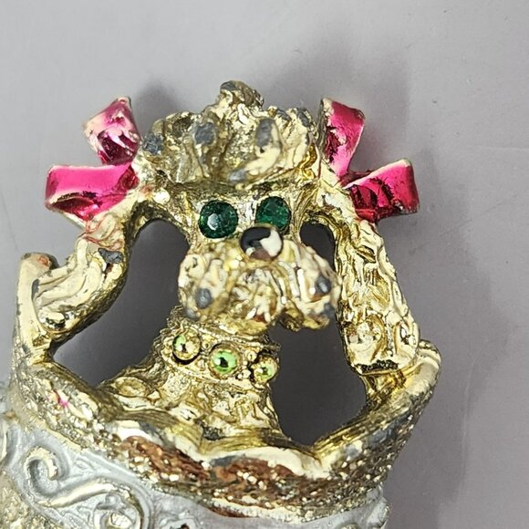 Vintage Christmas Brooch Pin Snowman & Boot Holiday Jewelry Red Green‎ Gold Tone - Picture 3 of 6